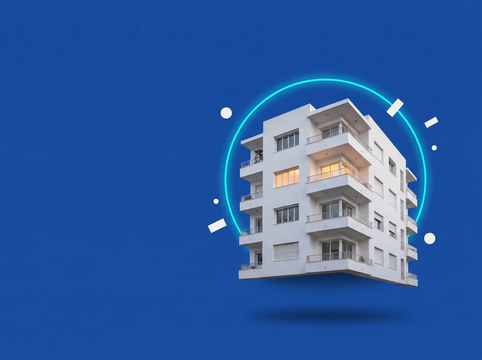 Illustration : couverture de l’étude de cas Immobilier, sur fond bleu Kliyani